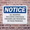 Signmission All Weapons Concealed Firearms Prohibited OSHA Notice Sign, Plastic, 10in W x 7in L, 2PK OS-2PACK-NS-P-710-L-15248 - alternate 2